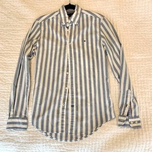 Tommy Hilfiger Blue & White Striped Button-Down Shirt